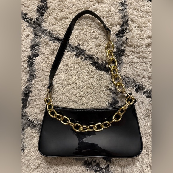 Handbags - Forever 21 Black Shoulder Bag with Gold Chain